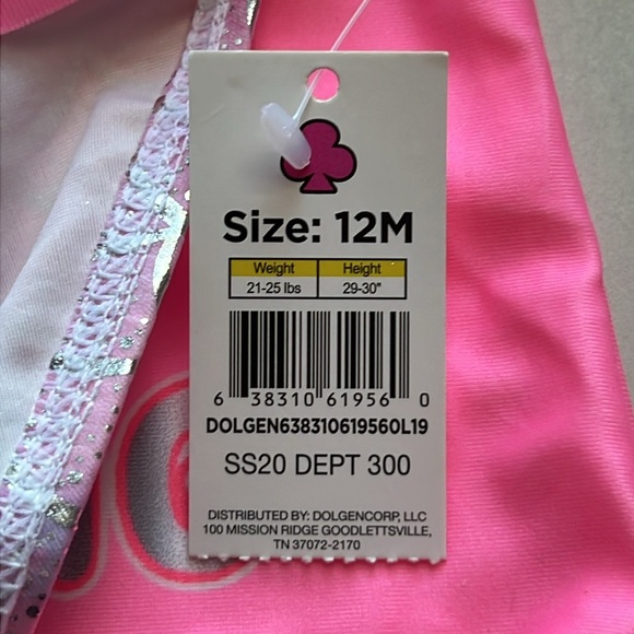 Real Love Mermaid Metallic Two Piece Swimsuit Pink Girls Size 12 Months Ruffle - Picture 7 of 8